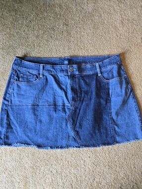 Arizona Denim Patchwork Mini Skirt - Blue